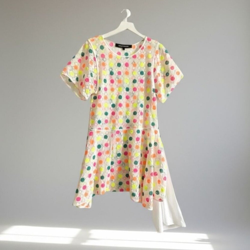 Ter et Bantine Multicolor Dot Knit Dress Cream 38 Made in Italy